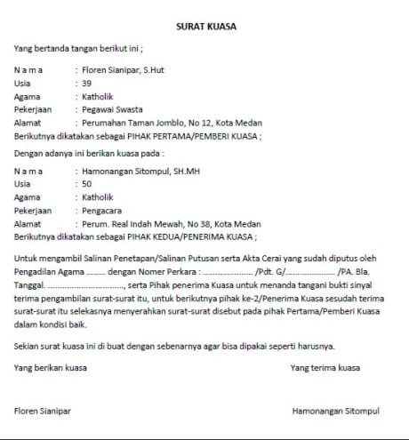 contoh surat cerai nikah sirih - nusagates