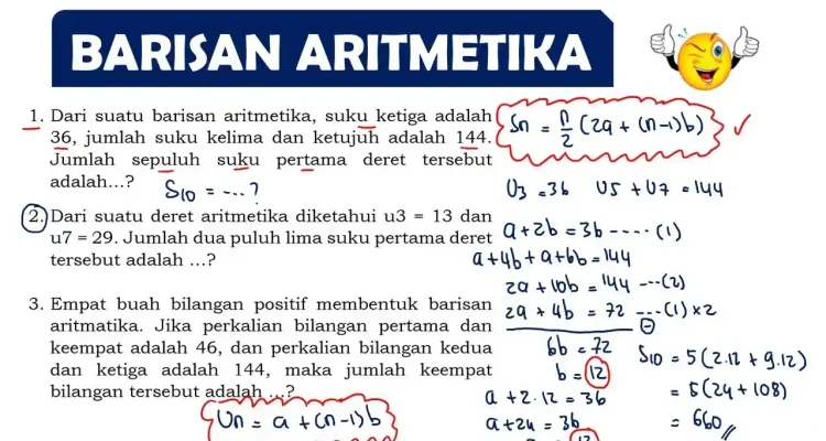 Contoh Soal Baris dan Deret: Panduan Lengkap Barisan Aritmatika dan Cara Penyelesaiannya